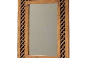 espejo de madera rústico emparrillado