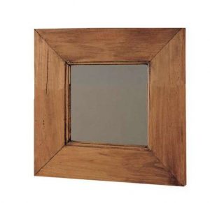 espejo de madera rústico cuadrado