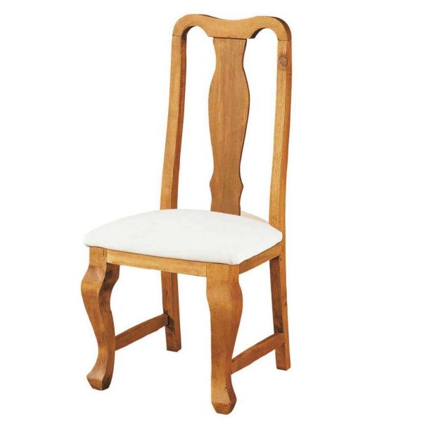 silla de madera colonial tapizada
