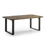 mesa comedor madera con patas hierro