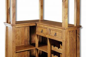 mueble bar cantina de madera maciza colonial