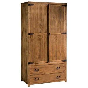 armario rústico de madera maciza con cajones