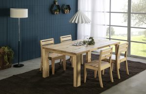 mesa de comedor de madera maciza natural