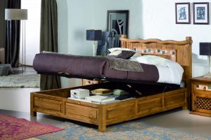 dormitorio rústico de madera y mármol