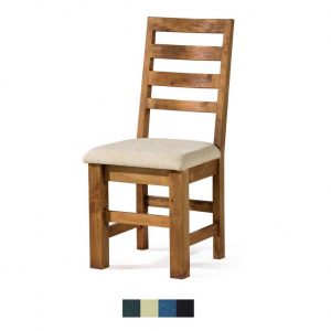 silla de madera maciza tapizada