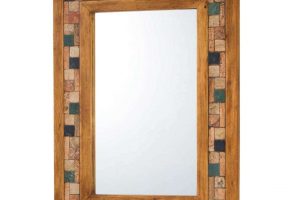 espejo de madera y mármol