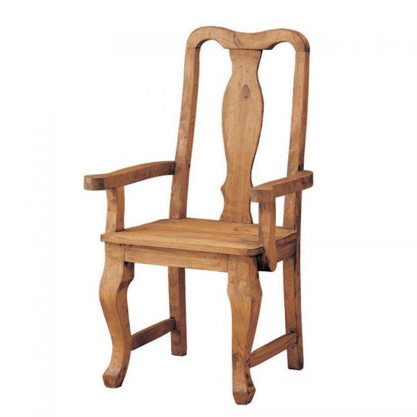 silla con brazos de madera estilo colonial