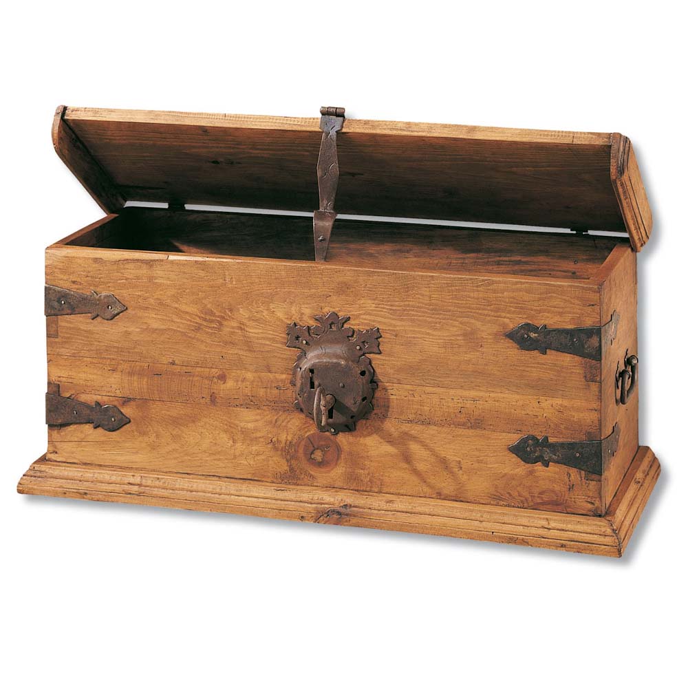  Baúl grande de madera marrón con cerradura estilo granja diseño  rústico forrado baúl de almacenamiento con asas de cuerda : Hogar y Cocina