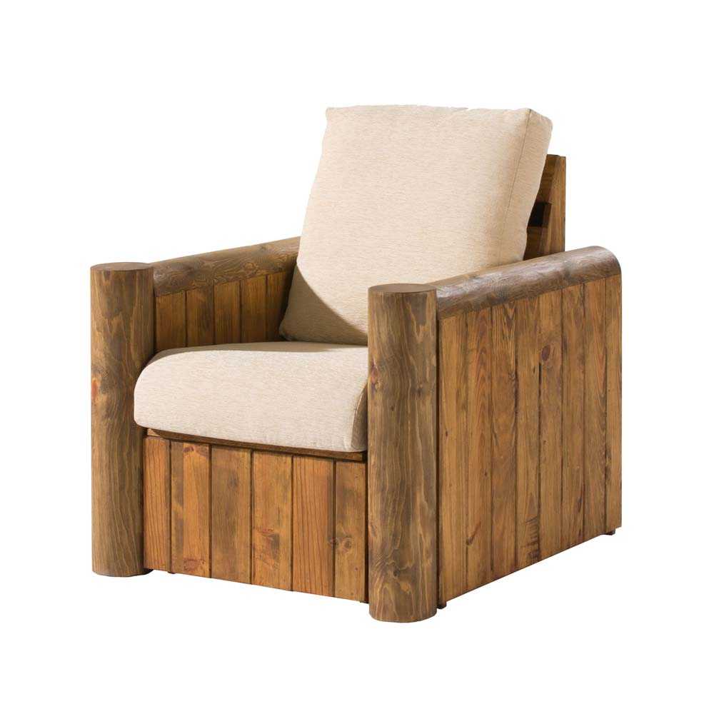 Sillón rústico de madera maciza de 1 plaza - Blog Myoc: Muebles rústicos de  madera maciza