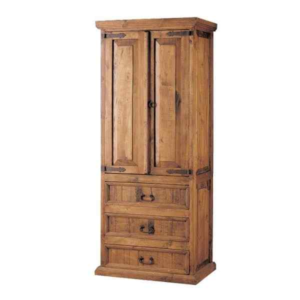 Armario de madera maciza con 2 puertas y 3 cajones - Blog Myoc: Muebles  rústicos de madera maciza