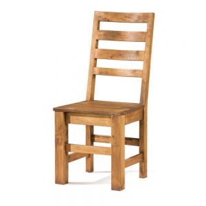 silla de madera maciza con respaldo horizontal