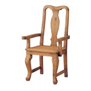 silla de madera rústica con brazos