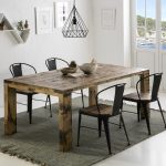 comedor mesa y sillas madera maciza con hierro