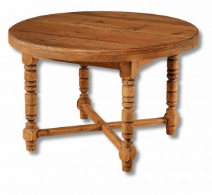 mesa redonda extensible de madera maciza