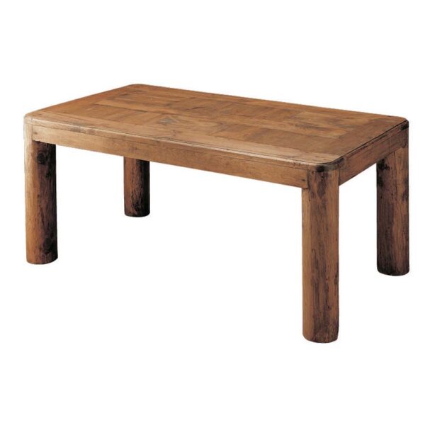 mesa de comedor rústica con troncos