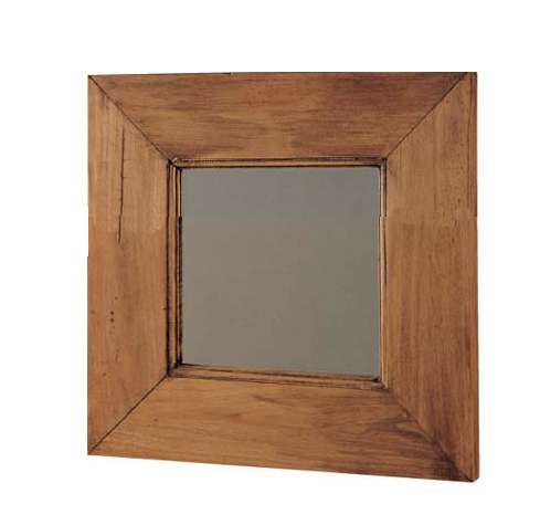 espejo de madera rustico cuadrado