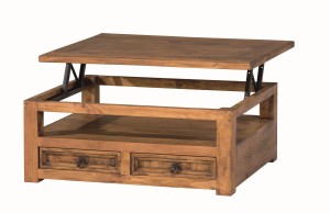 mesa de centro madera rústica extensible