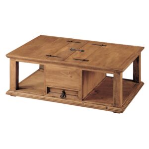 mesa de madera de centro cajon central